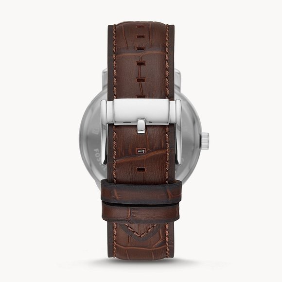 Fossil Lux Luther Three-Hand Brown Leather Watch - Picture 2 of 2